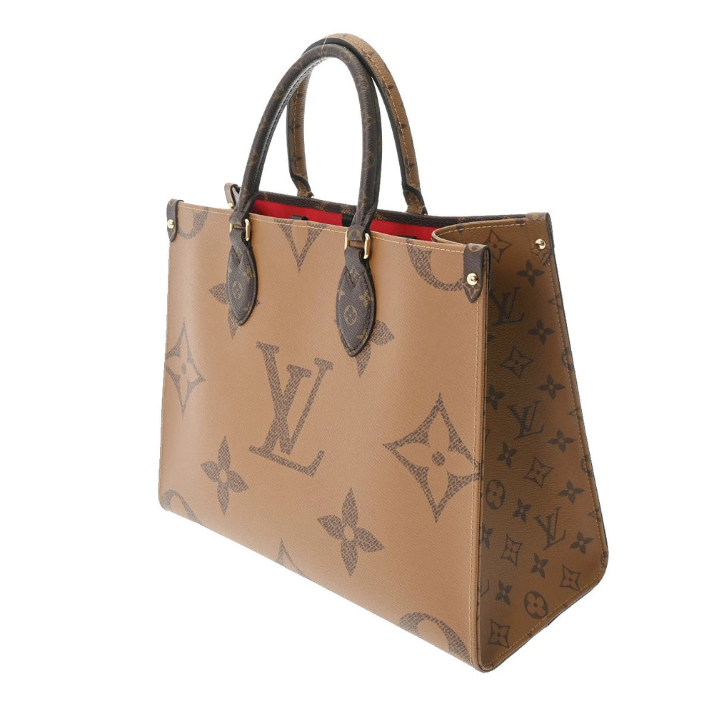 Louis Vuitton Canvas Handbag Brown Giant Reverse Monogram Tote OnTheGo